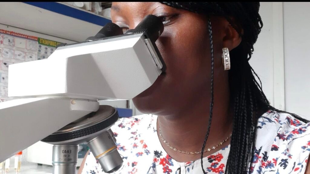 A lab scientist at work